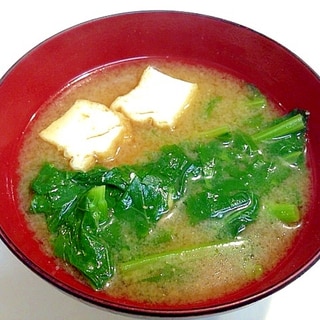 つぼみ菜の味噌汁